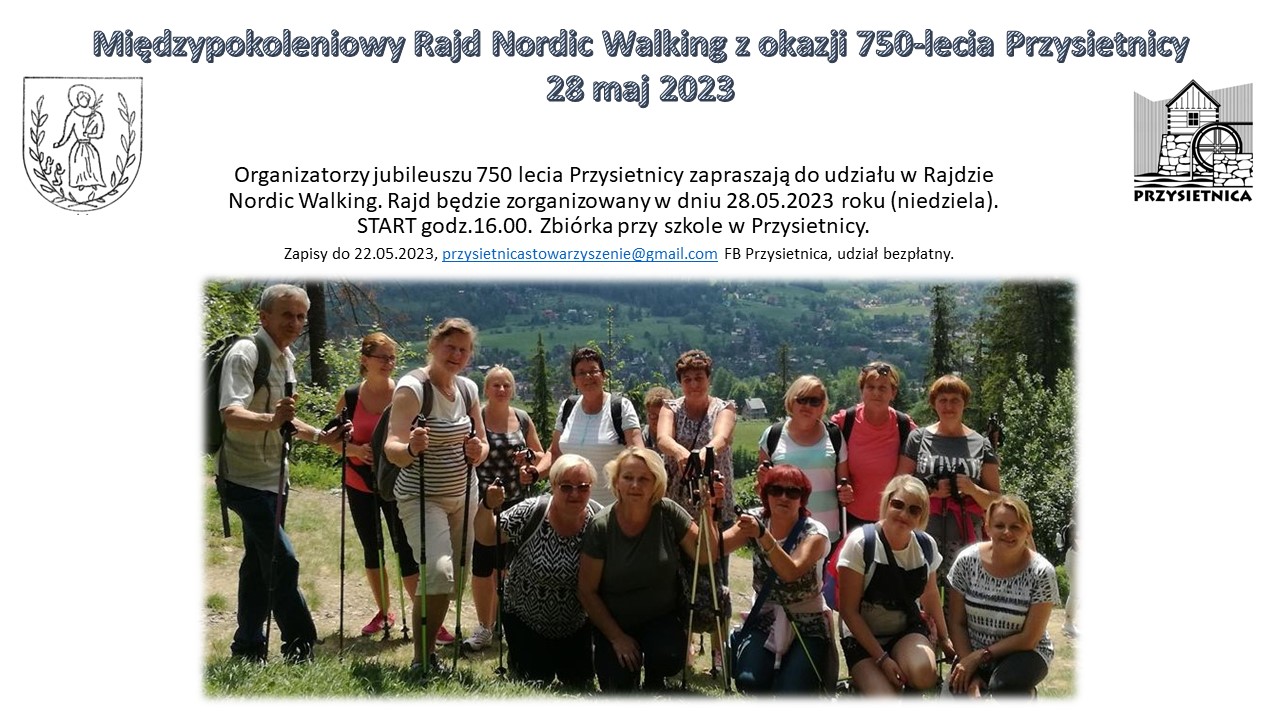 Międzypokoleniowy Rajd Nordic Walking z okazji 750 lecia Przysietnicy
